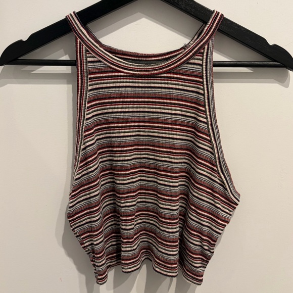 Express Tops - Express Striped Racerback Crop Top
